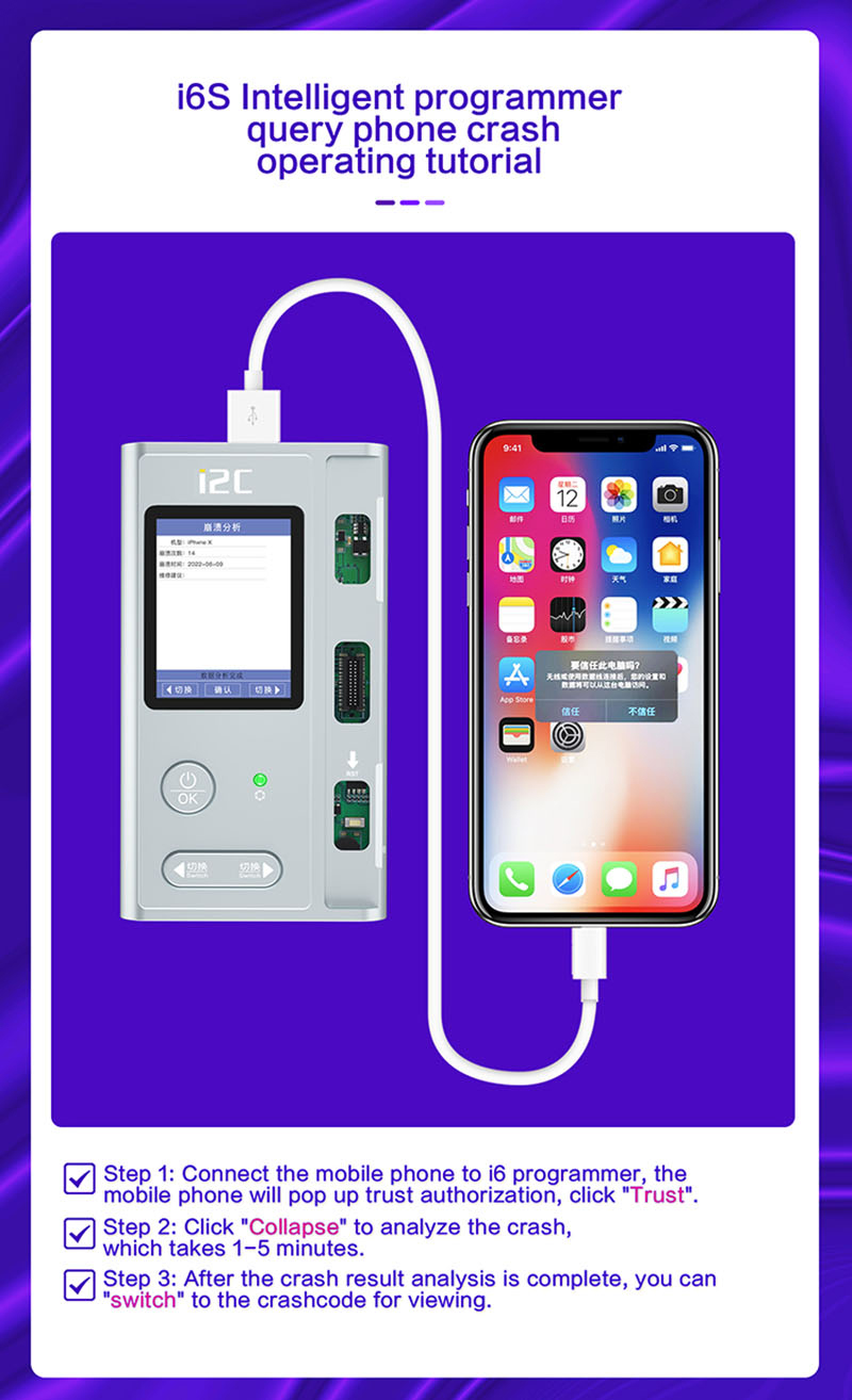 i2C I6s Intelligent Programmer For iPhone 6-13 ProMax Screen
